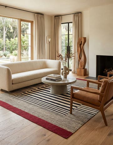 6' 5 x 7' 7 Hand Woven Kilim Modern Wool Square Rug