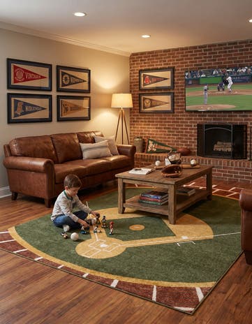 5' 3 x 8' Sports Washable Rug