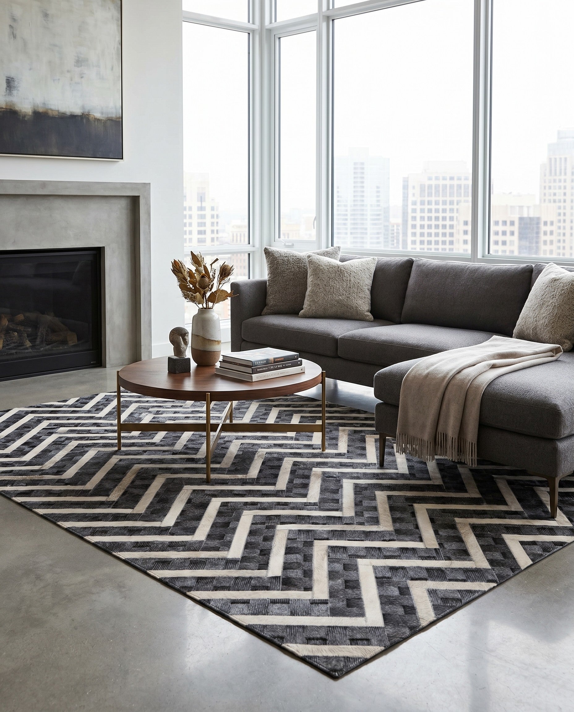 4' 11 x 7' 11 Cowhide - Patchwork Rug