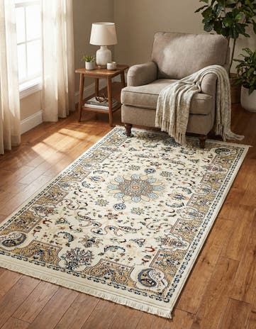 Ivory Nain Design Rug