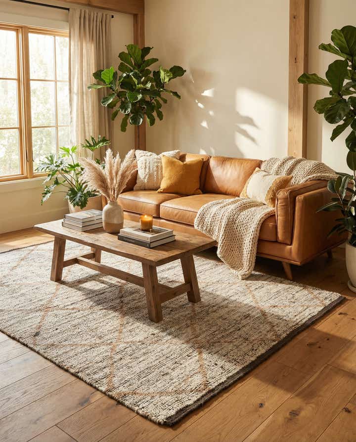 4' 4 x 6' Hand Knotted Moroccan Wool Rug