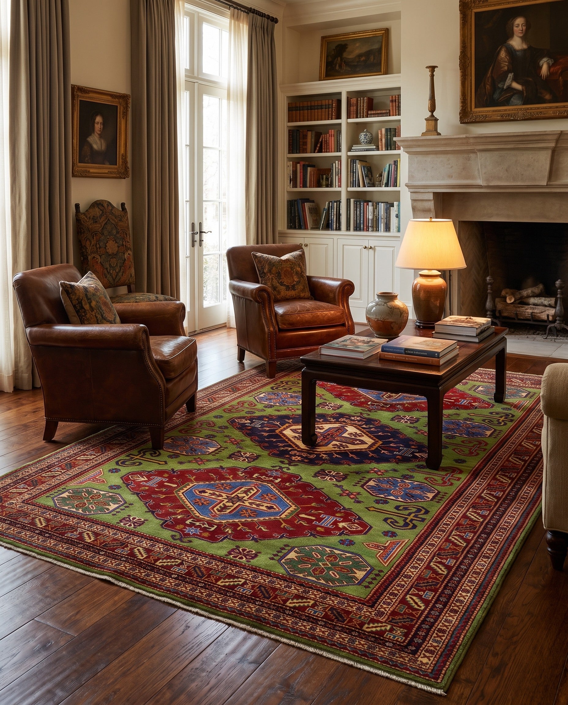 6' 1 x 8' 3 Hand Knotted Shirvan Rug