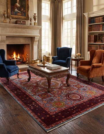 7' 11 x 9' 8 Hand Knotted Mamluk Ziegler Rug