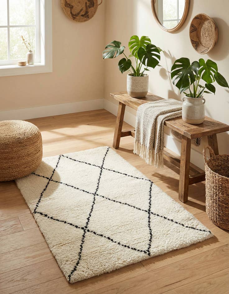 Detail image of  2' x 3' 1  Hand Knotted Safiya Moroccan Wool Rug