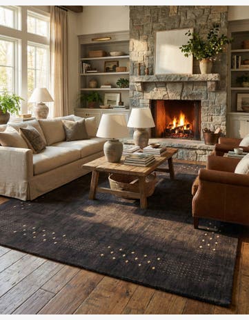 9' 8 x 10' 1 Hand Knotted Gabbeh Wool Square Rug