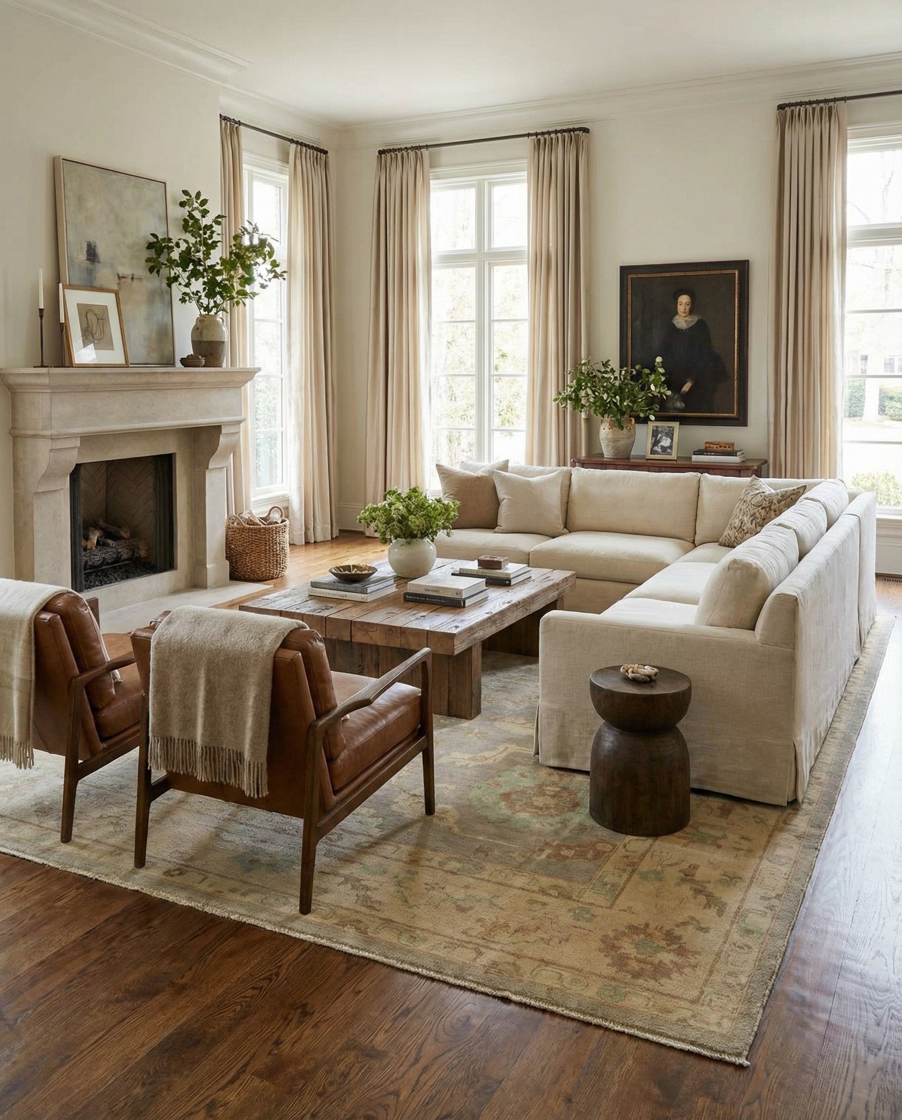 9' x 11' 10 Hand Knotted Oushak Wool Rug