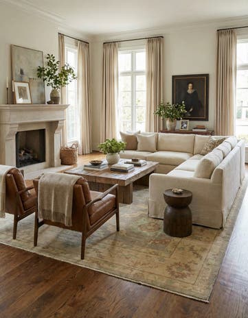 9' x 11' 10 Hand Knotted Oushak Wool Rug
