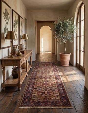 2' 11 x 9' 7 Hand Knotted Kazak Runner Rug