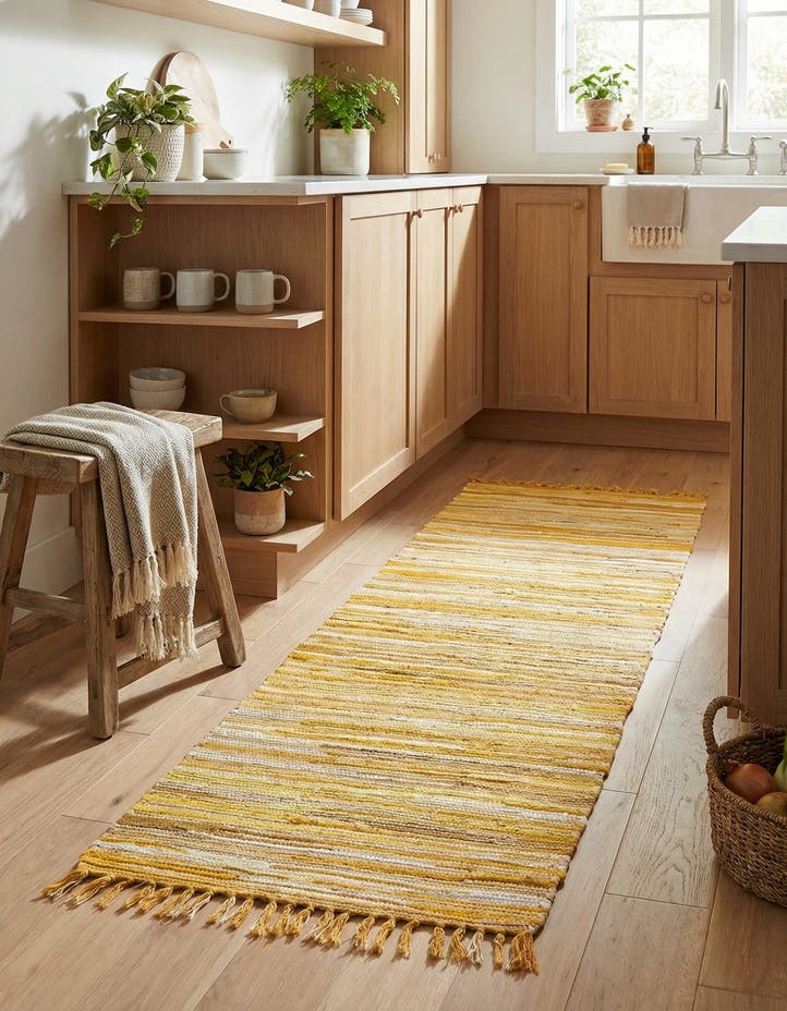2' 2 x 6' 7 Hand Woven Chindi Cotton Runner Rug