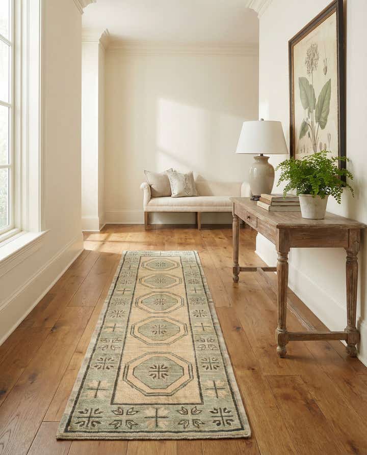 2' 9 x 8' 6 Hand Knotted Oushak Wool Runner Rug