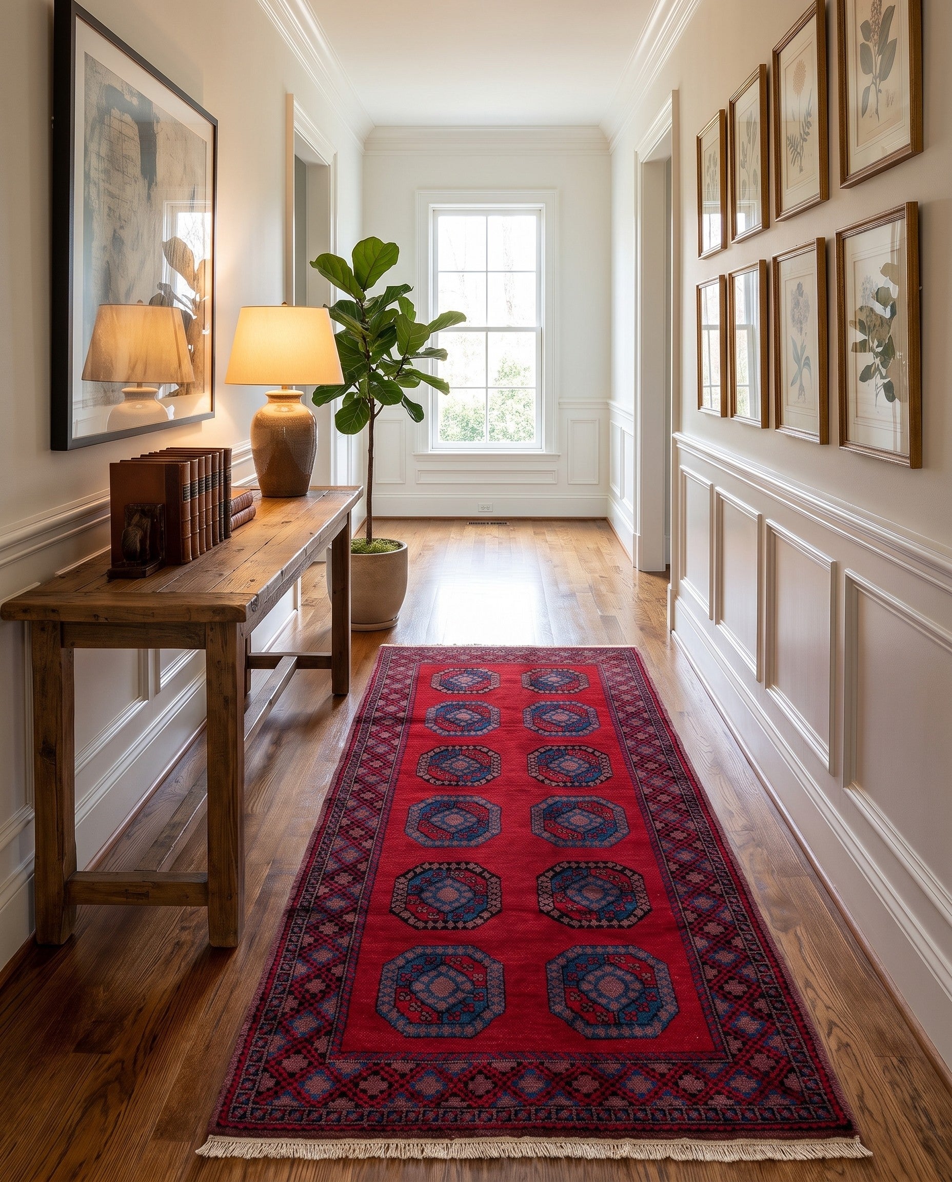 4' 8 x 9' 9 Hand Knotted Moroccan Wool Runner Rug