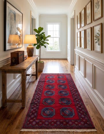 4' 8 x 9' 9 Hand Knotted Moroccan Wool Runner Rug