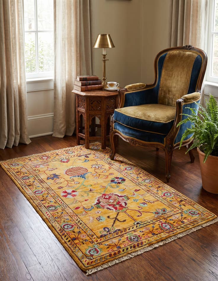 Detail image of 2' 7 x 4' Hand Knotted Ariana Ziegler Rug