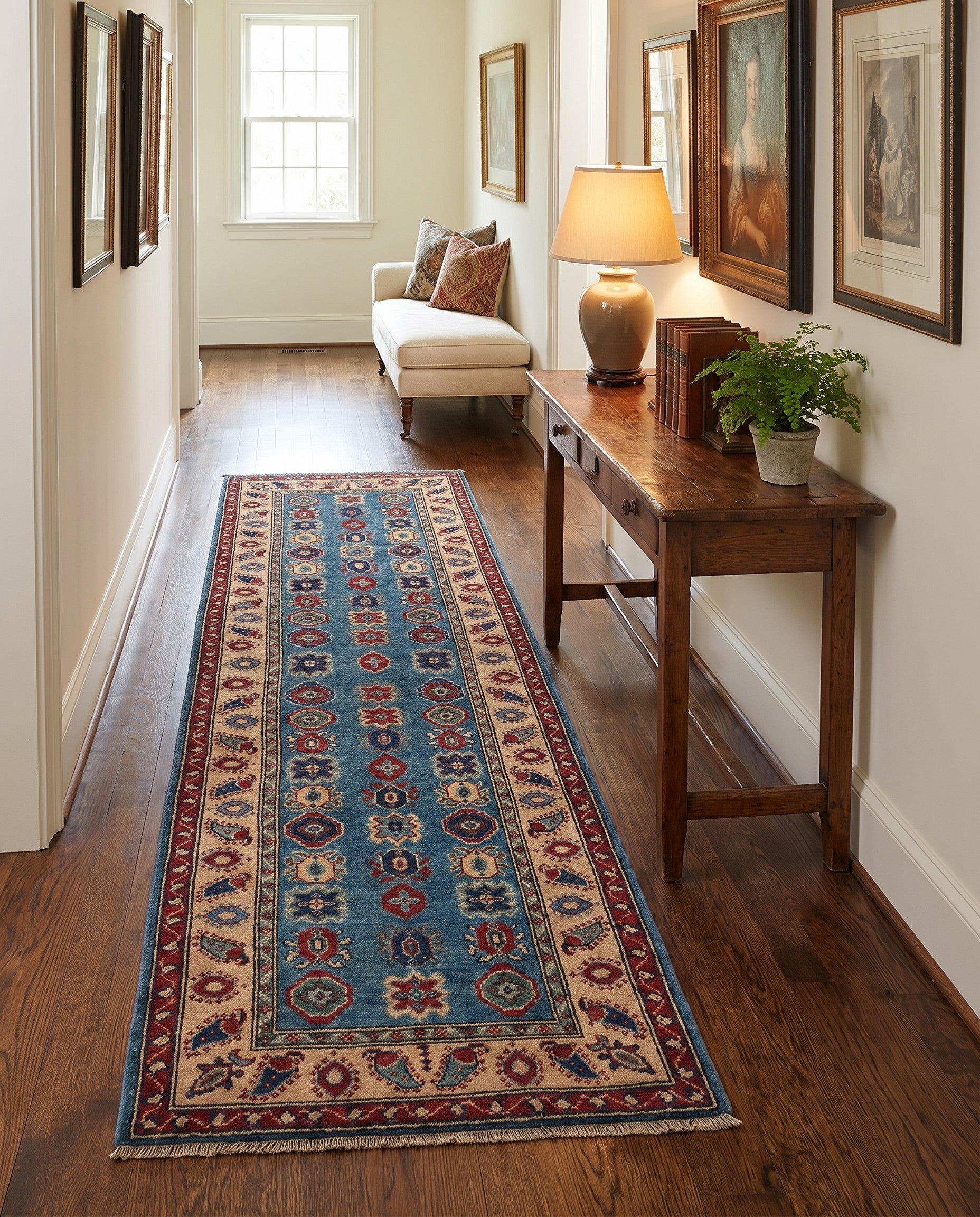 2' 7 x 9' 7 Hand Knotted Kazak Runner Rug