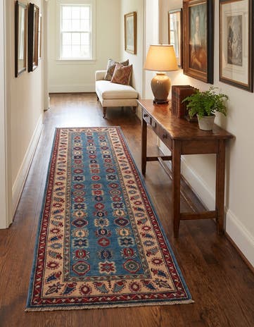 2' 7 x 9' 7 Hand Knotted Kazak Runner Rug