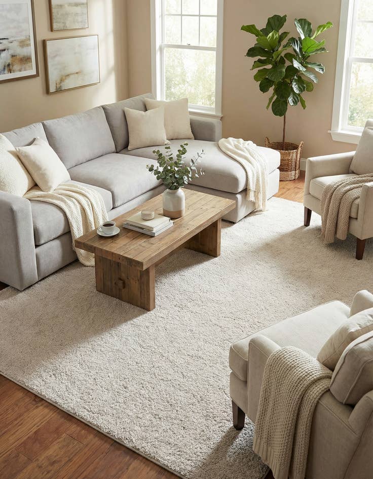 Detail image of 9' x 12' Solid Frieze Rug