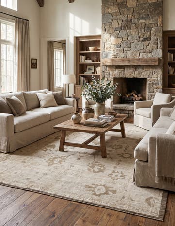 12' 11 x 15' 2 Hand Knotted Oushak Wool Rug