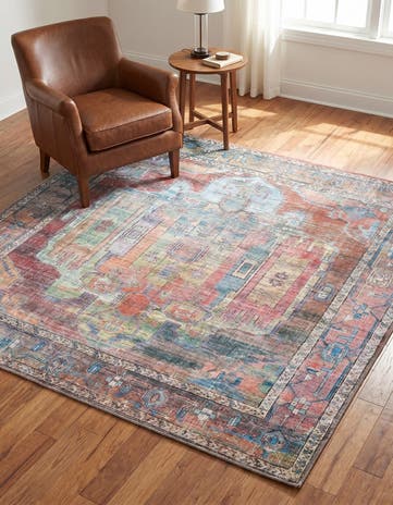 6' x 6' Washable Maahru Square Rug