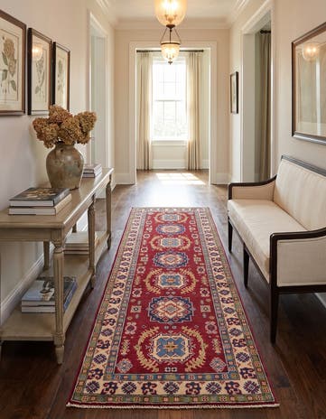 2' 8 x 8' 4 Hand Knotted Kazak Runner Rug