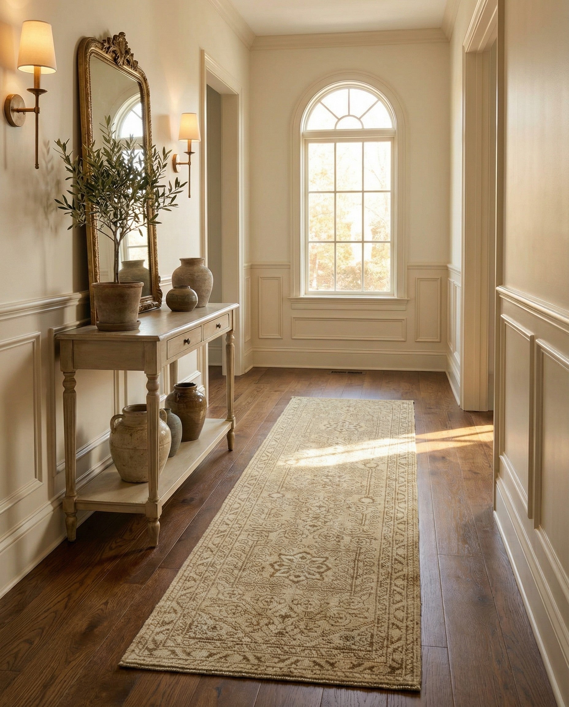 2' 4 x 8' 1 Hand Knotted Oushak Wool Runner Rug