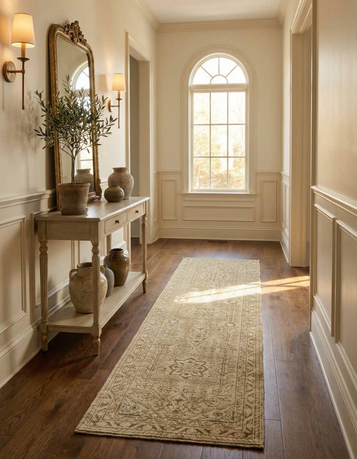 Detail image of 2' 4 x 8' 1 Hand Knotted Oushak Wool Runner Rug