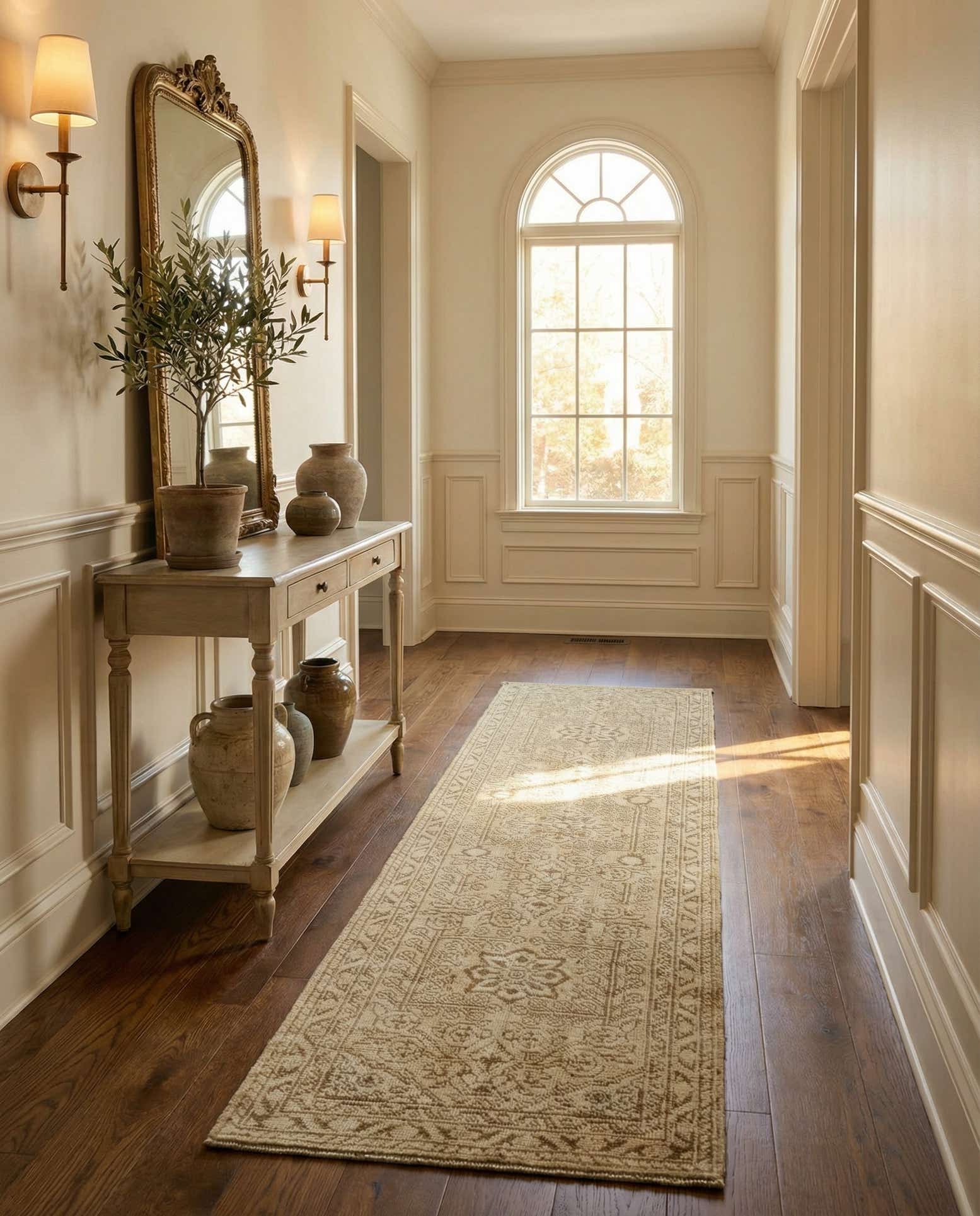 2' 4 x 8' 1 Hand Knotted Oushak Wool Runner Rug