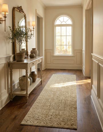 2' 4 x 8' 1 Hand Knotted Oushak Wool Runner Rug
