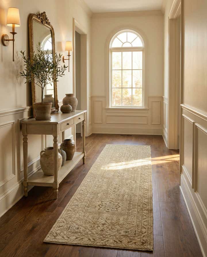 2' 4 x 8' 1 Hand Knotted Oushak Wool Runner Rug