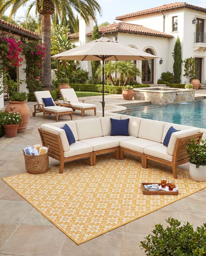 10' x 13' Easy-Clean Lattice Indoor / Outdoor Rug