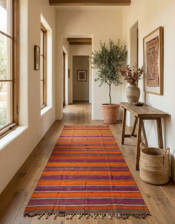 Detail image of 6' 3 x 9' 4 Hand Woven Kilim Fars Wool Runner Rug