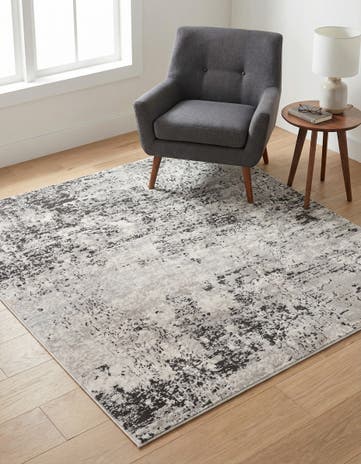 Gray Leipzig Square Rug