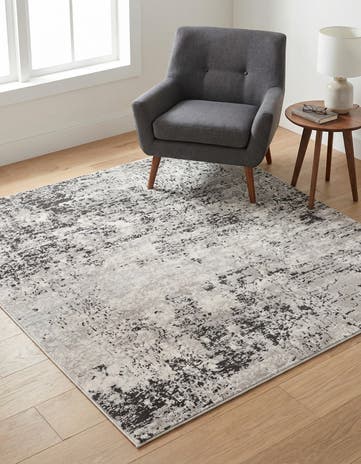 Gray Leipzig Square Rug