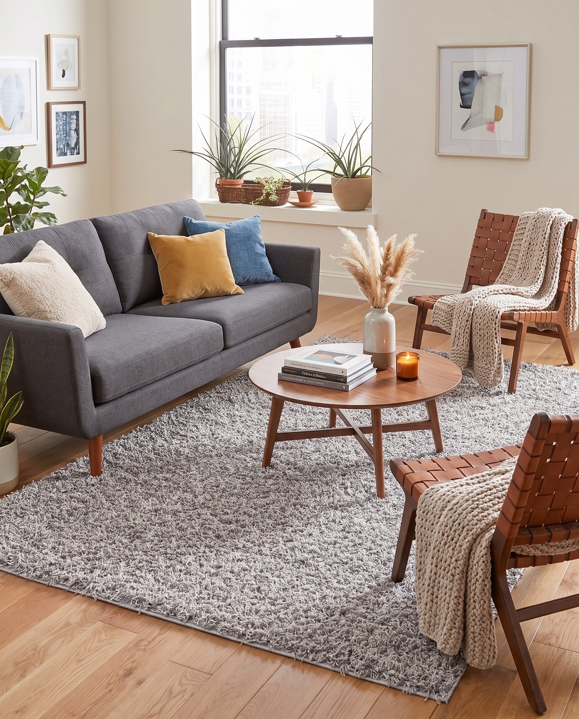 6' x 9' Comfort Solid Shag Rug