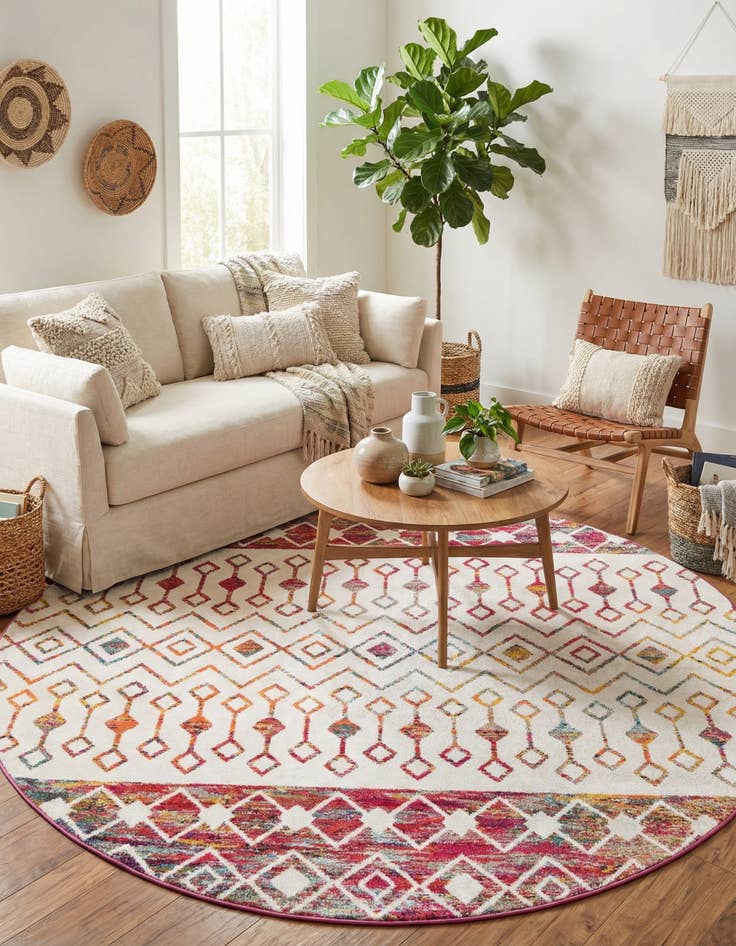 Detail image of 10' x 10' Moroccan Trellis Round Rug