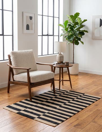 4' x 5' 9 Hand Woven Kilim Modern Wool Rug