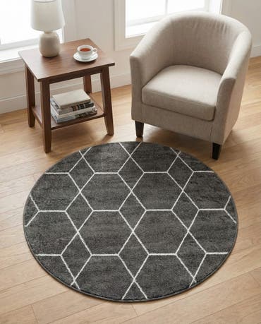  3' x 3' Lattice Frieze Round Rug