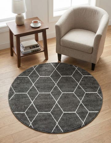 3' x 3' Lattice Frieze Round Rug
