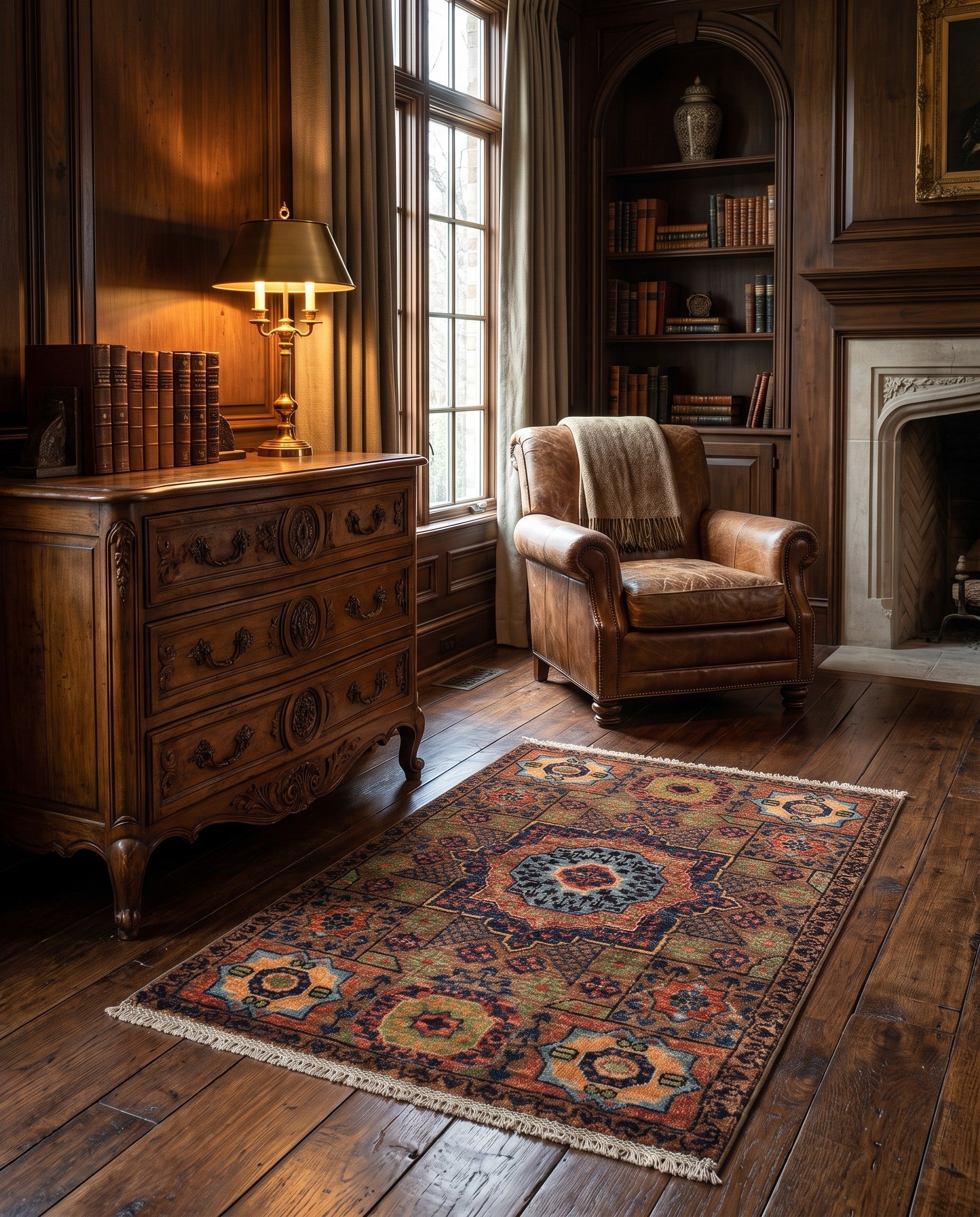2' x 3' Hand Knotted Mamluk Ziegler Rug