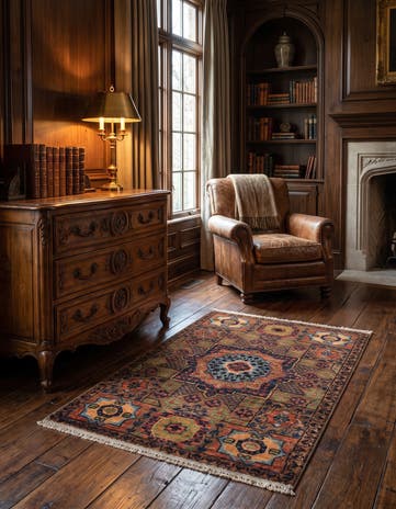 2' x 3' Hand Knotted Mamluk Ziegler Rug