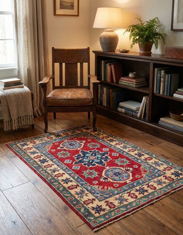 2' 9 x 4' 3 Hand Knotted Kazak Rug