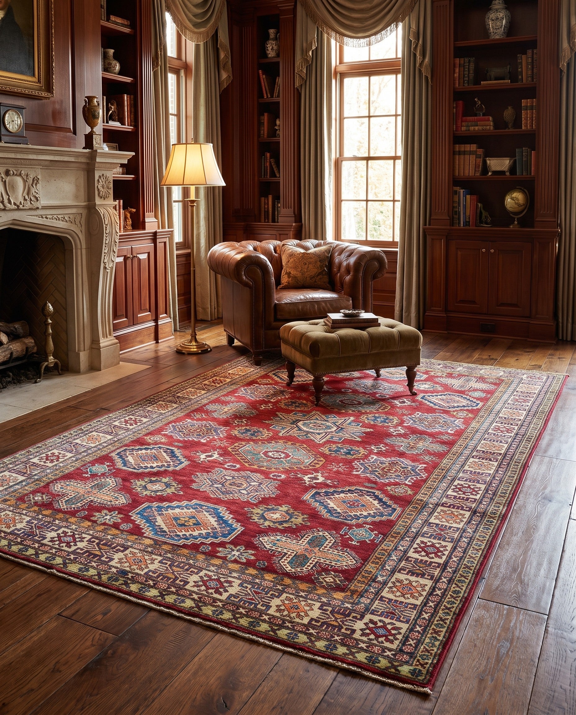 6' 8 x 9' 11 Hand Knotted Kazak Rug