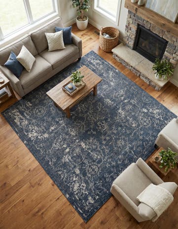 Blue Oregon Square Rug