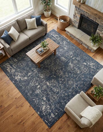 Blue Oregon Square Rug
