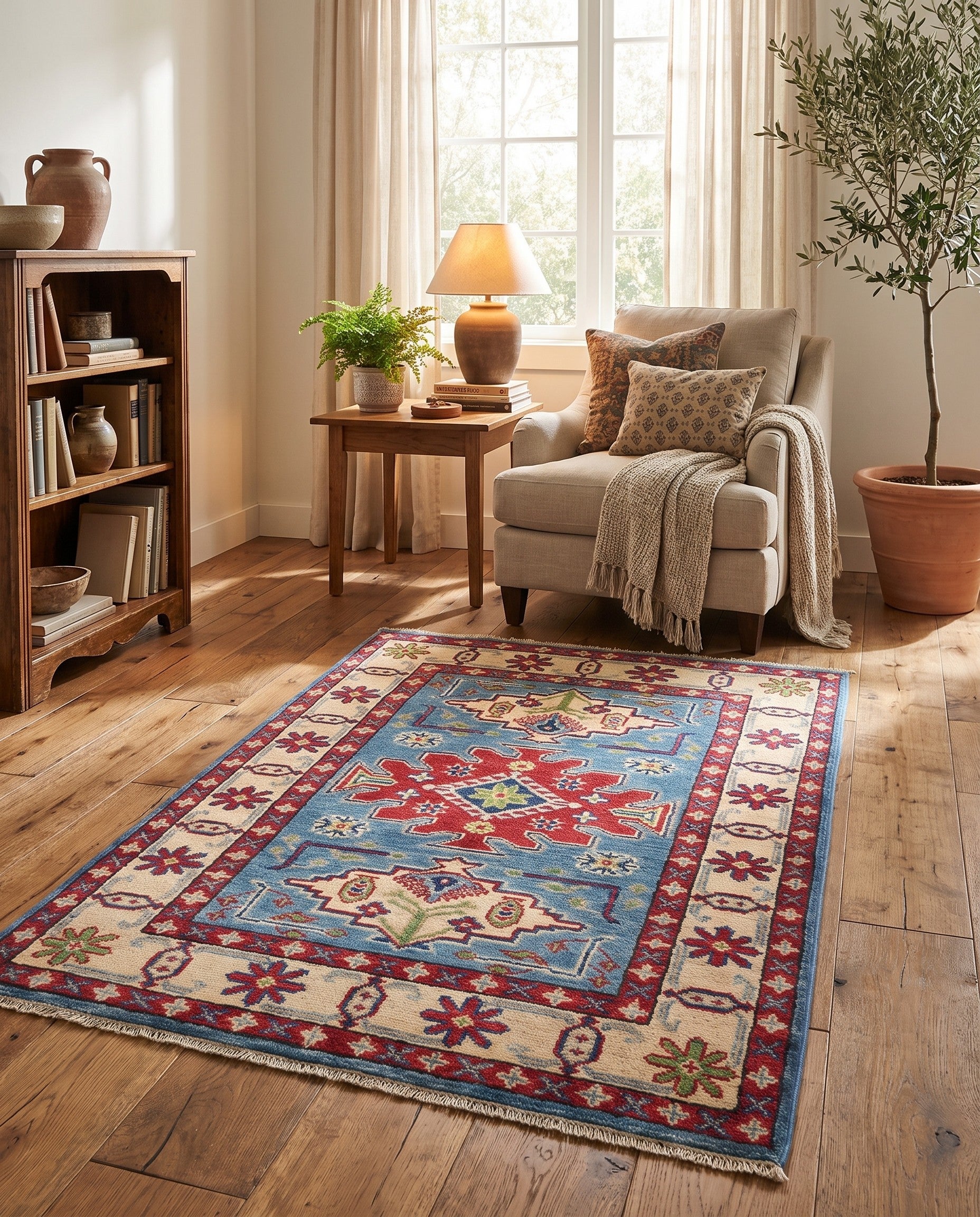 2' 7 x 3' 11 Hand Knotted Kazak Rug