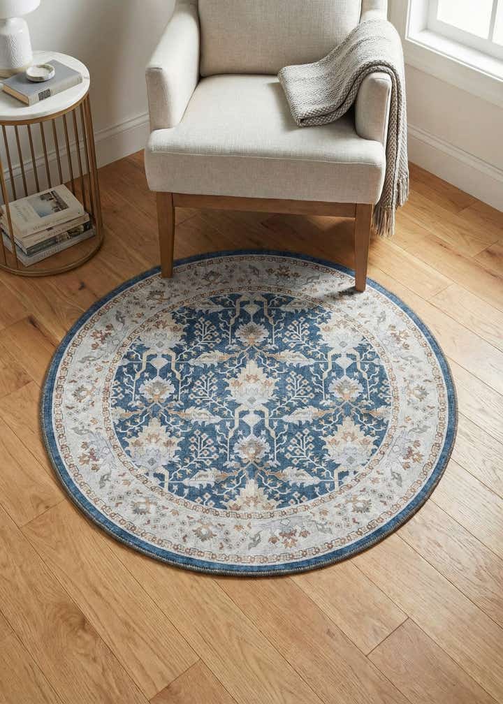 3' 6 x 3' 6 Washable Timeless Round Rug