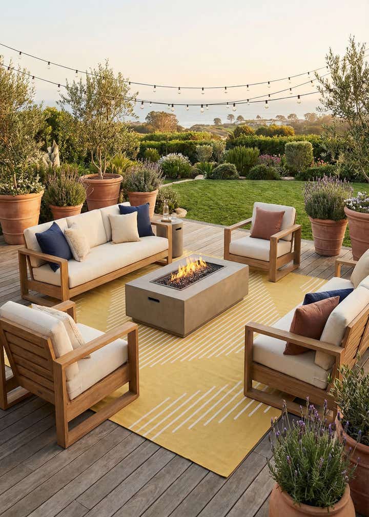 13' x 13' Easy-Clean Modern Indoor / Outdoor Square Rug
