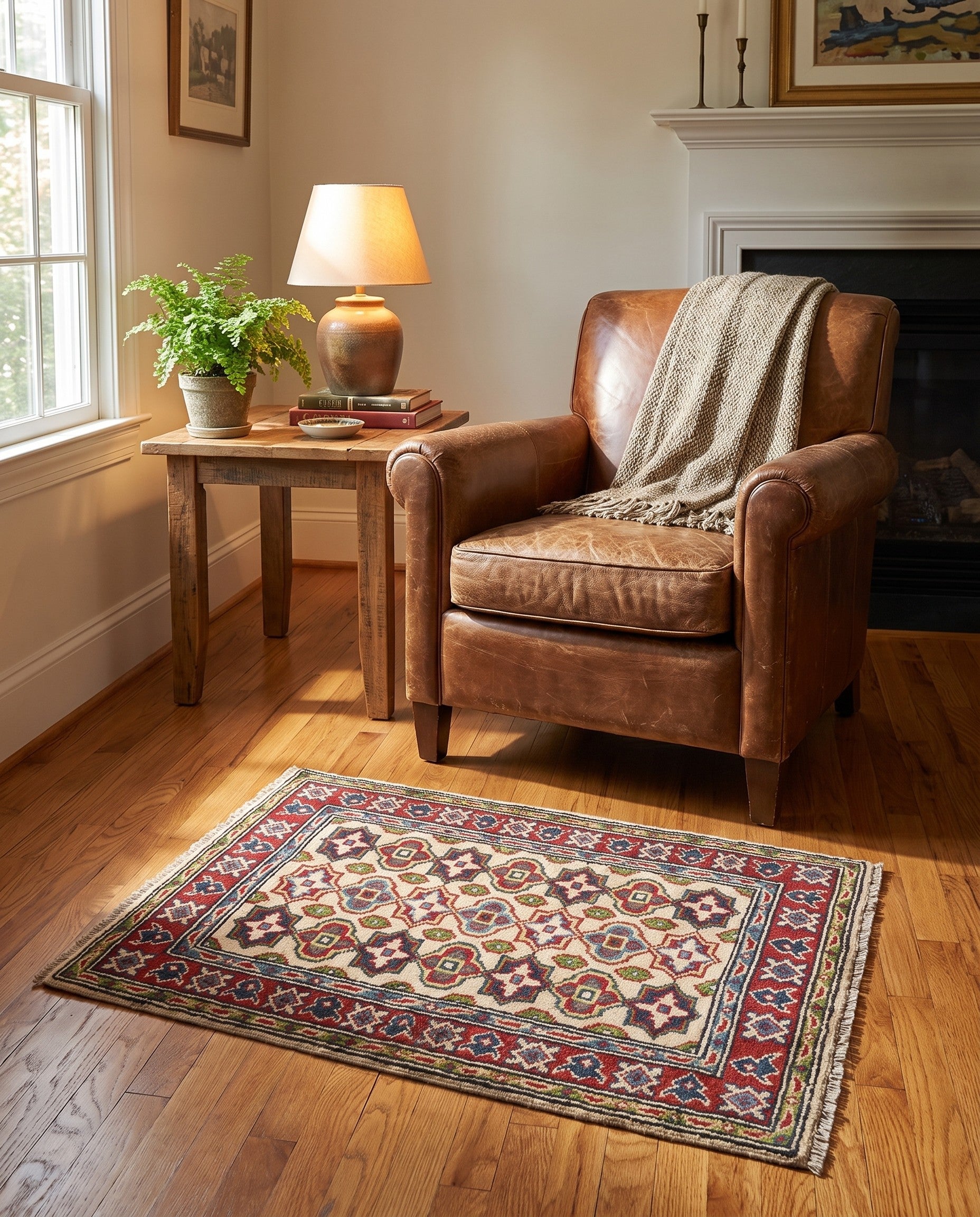 1' 11 x 3' 1 Hand Knotted Kazak Rug