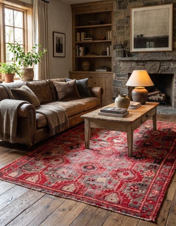 4' 4 x 6' 2 Hand Knotted Ultra Vintage Persian Wool Rug