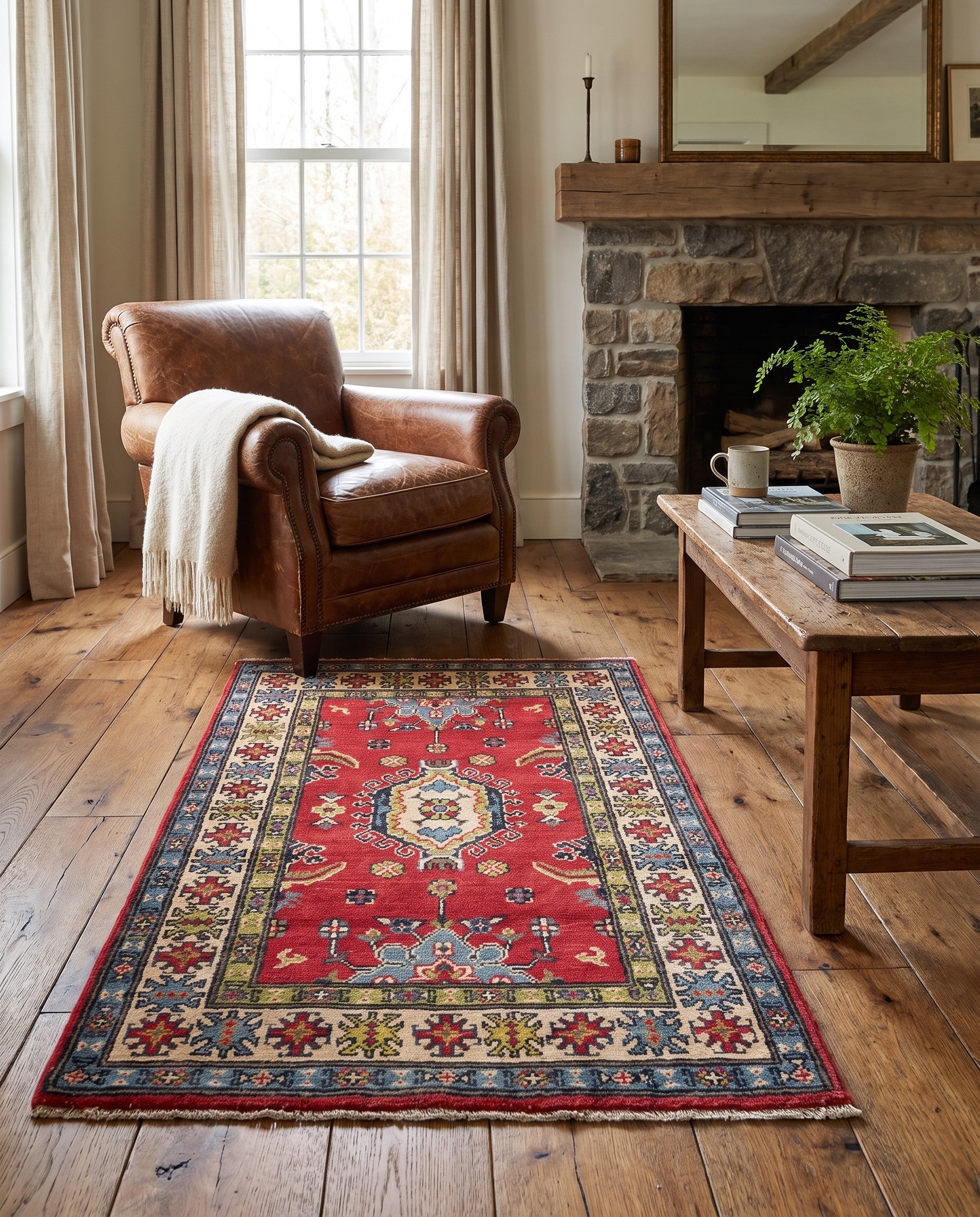 2' 8 x 4' 1 Hand Knotted Kazak Rug