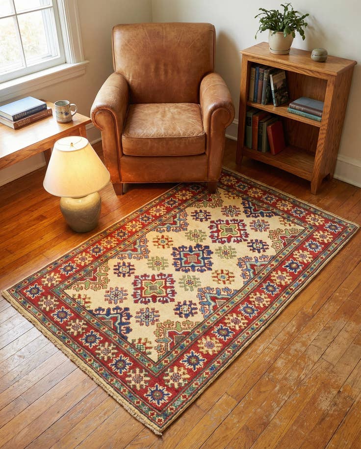 Detail image of 2' 7 x 4' Hand Knotted Kazak Rug